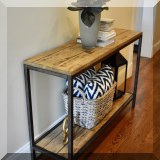 F06. Ballard Designs tiered console table. 32”h x 84”w x 15”d 